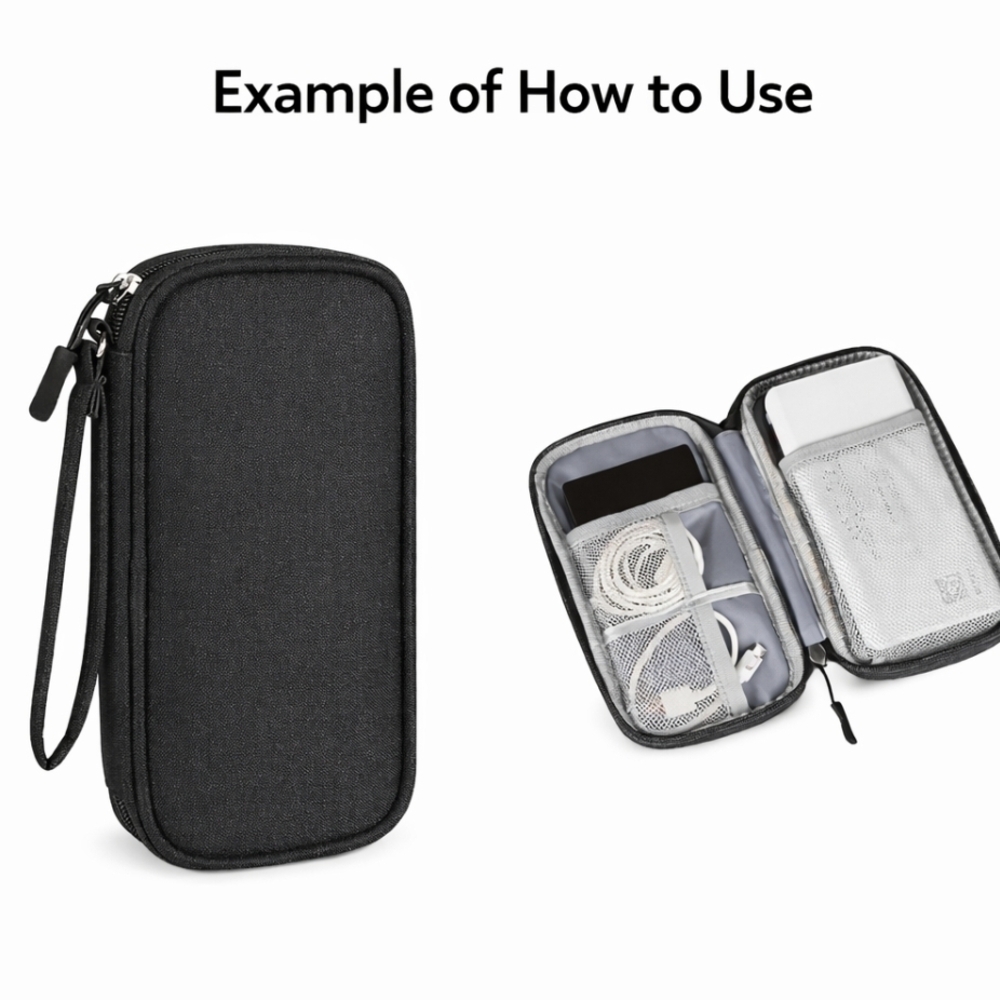 Electronics Organizer Cable Organizer Travel Tech Accessory Storage Pouch - Picture 2 of 5